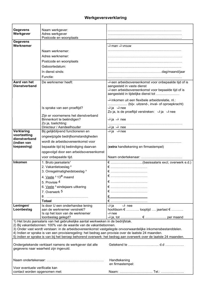 Werkgeversverklaring Magazines