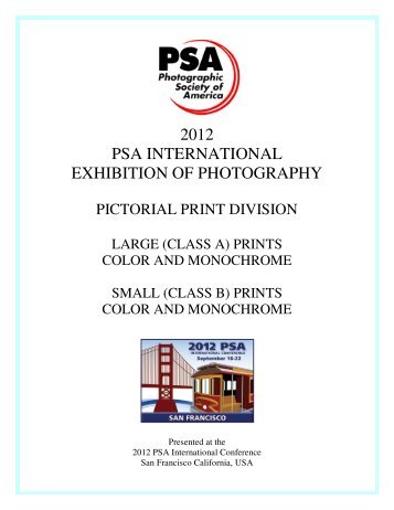 2012 PSA INTERNATIONAL EXHIBITION OF PHOTOGRAPHY