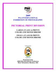 PICTORIAL PRINT DIVISION - PSA Exhibition