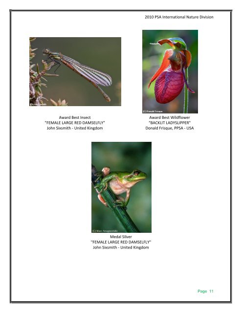 2010 Catalog: Nature PDF - PSA Exhibition