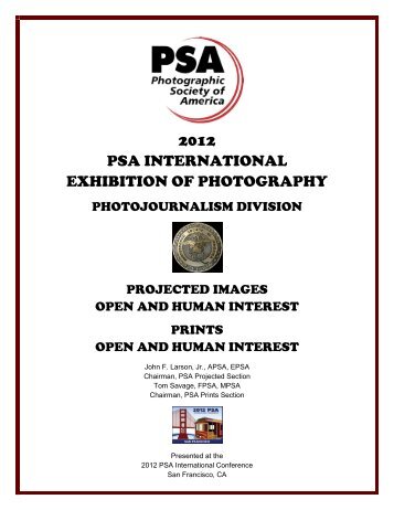 2012 PSA INTERNATIONAL EXHIBITION OF PHOTOGRAPHY