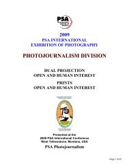 PHOTOJOURNALISM DIVISION - PSA Exhibition