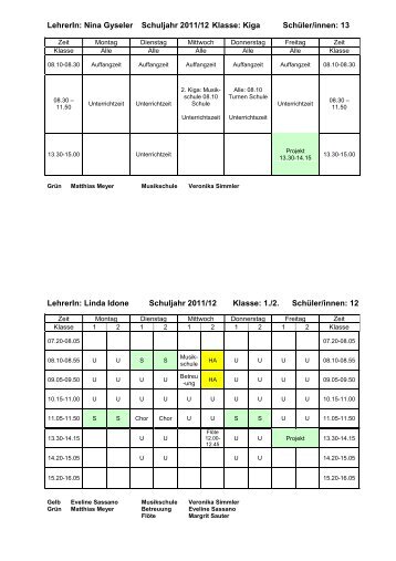 Stundenplan 1112 - Schule Benken