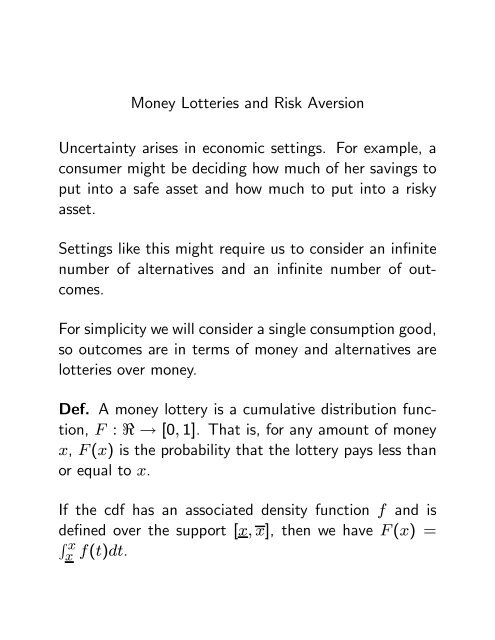 Decision Making Under Uncertainty 2