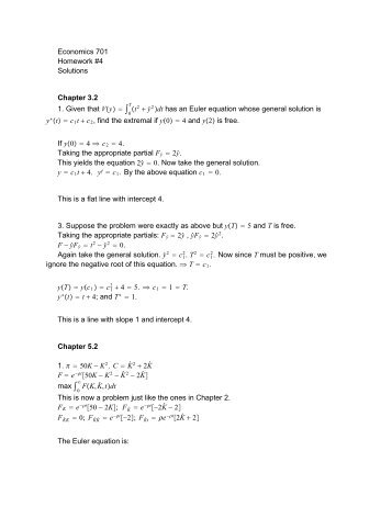 Economics 701 Homework #4 Solutions Chapter 3.2 1. Given that V ...