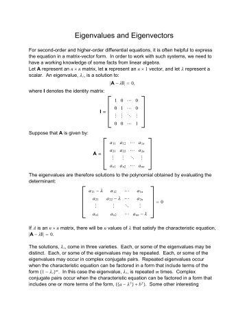 Eigenvalues and Eigenvectors