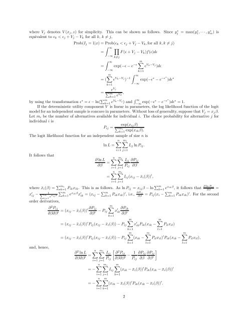 Chapter on Discrete Choice Models Linear Probability Model ...