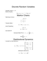 Discrete Random Variables Markov Chains Distributional Dynamics