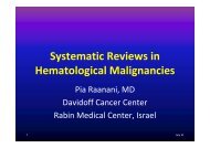 Systematic reviews in haematological malignancies - Cochrane ...