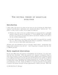 The neutral theory of molecular evolution - Kent Holsinger