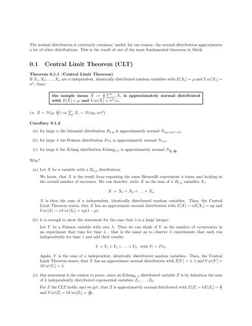 0.1 Central Limit Theorem (CLT)