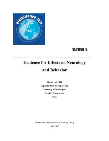 Evidence for Effects on Neurology and Behavior - BioInitiative Report