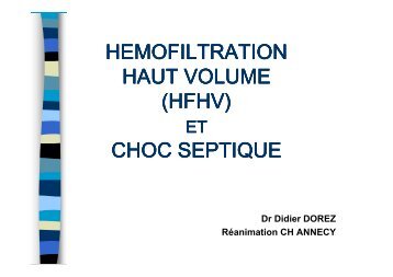 HEMOFILTRATION HAUT VOLUME (HFHV) CHOC ... - reannecy.org