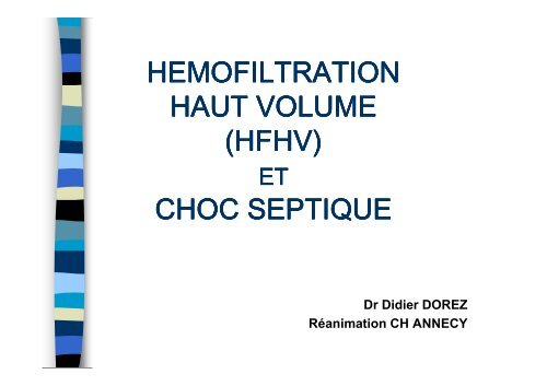 HEMOFILTRATION HAUT VOLUME (HFHV) CHOC ... - reannecy.org