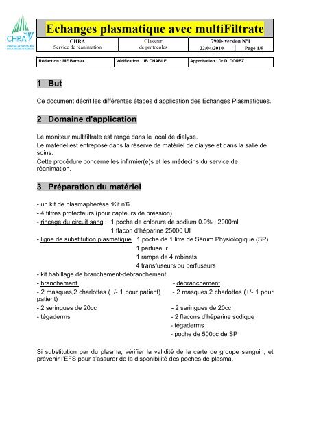 Echanges plasmatique avec multiFiltrate - reannecy.org
