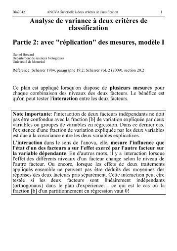 Analyse de variance Ã  deux critÃ¨res de classification Partie 2: avec ...