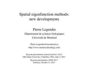 Spatial eigenfunction methods - Laboratoire de Pierre Legendre