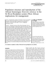 Population structure and reproduction of the African bonytongue ...