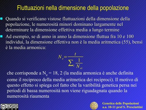 Genetica delle Popolazioni aa 10-11 prof S. Presciuttini