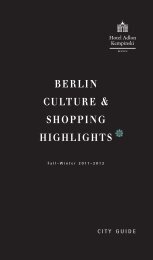 BERLIN CULTURE & SHOPPING HIGHLIGHTS - Kempinski Hotels