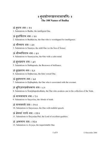 108 Names with Translation - Sanskrit for Chanting