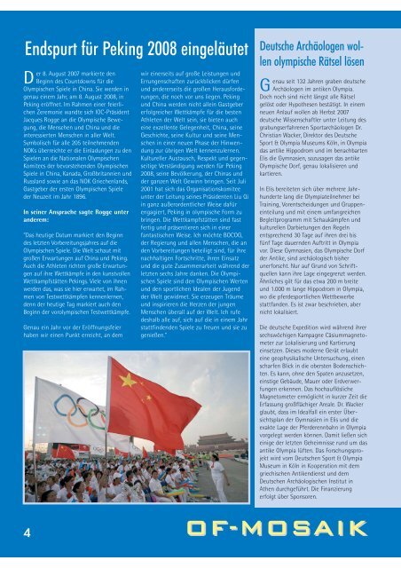 Ausgabe 4/2007 - Deutsche Olympische Gesellschaft