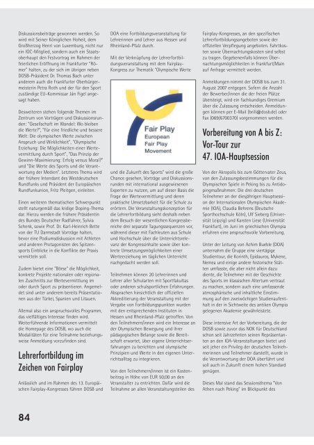 Ausgabe 4/2007 - Deutsche Olympische Gesellschaft