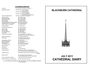 DIARY JULY 2011 - Blackburn Cathedral