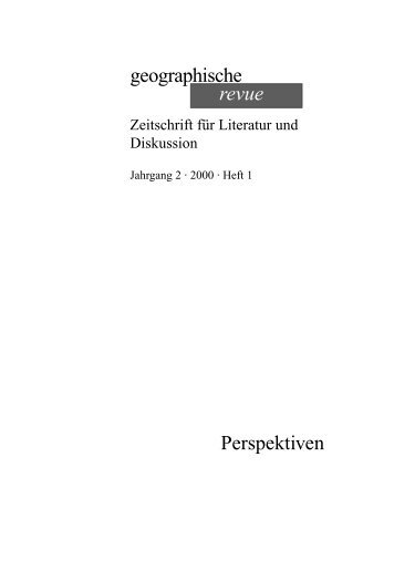 auf regionaler Ebene - Geographische Revue