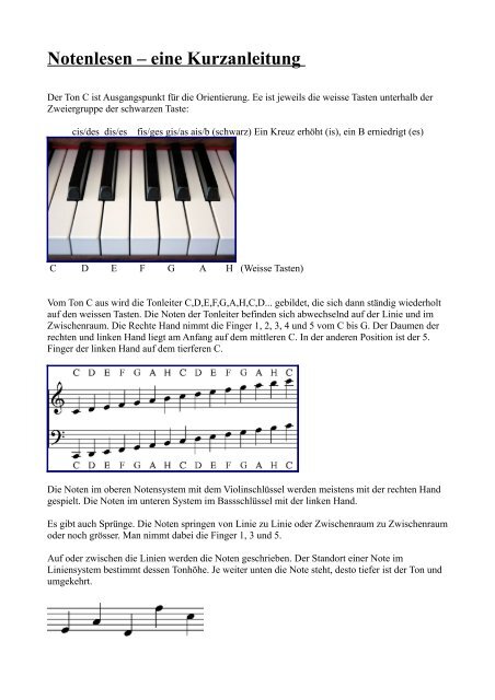 Notenlesen - eine Kurzanleitung (Zusammenfassung).pdf