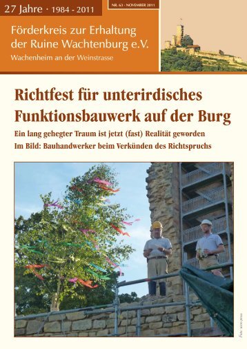 Burgzeitung vom November 2011 - Wachtenburg