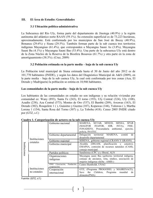 DiagnÃ³stico socio econÃ³mico y ambiental, parte ... - MASRENACE