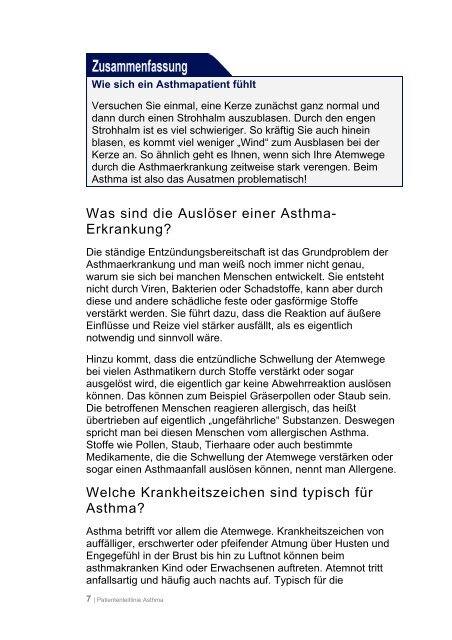 Patientenleitlinie Asthma - Praxis für Physiotherapie Gabriele Seier