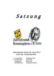 Satzung - Narrenfreunde Remmingsheim