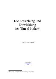 Die Entstehung und Entwicklung des ‛Ilm al-Kalām1 - Sunnanet