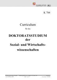 Curriculum DOKTORATSSTUDIUM der Sozial- und ... - JKU