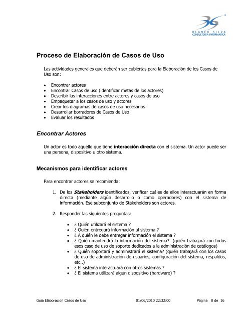 Pre-condiciones (para empezar el modelado de casos de uso)