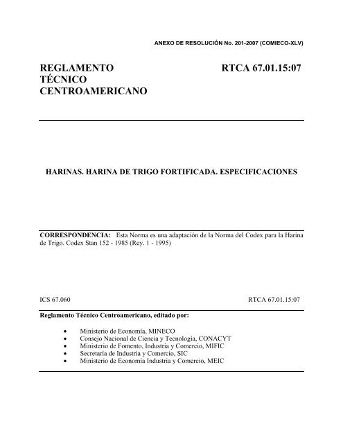 REGLAMENTO RTCA 67.01.15:07 TÉCNICO CENTROAMERICANO