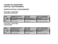 cuadro de ganadores festival gastronomico equipos hoteles y ...