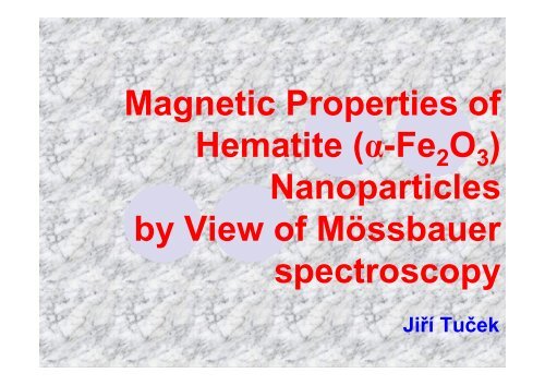 Magnetic Properties Of Hematite A Fe O Nanoparticles By View Of