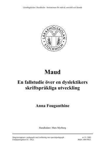 Nr 31 - och ungdomsvetenskapliga institutionen, BUV - Stockholms ...