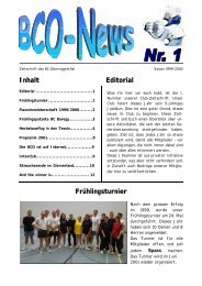 Inhalt Editorial FrÃ¼hlingsturnier - Badminton Club Obersiggenthal