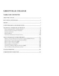 traditional undergraduate program - Greenville College