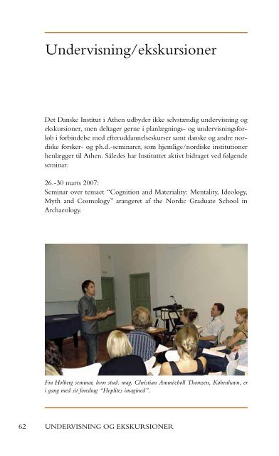 Beretning 2007-2008 - Det Danske Institut i Athen