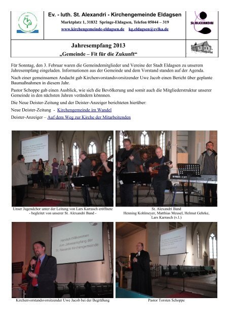 Jahresempfang 2013 - Kirchengemeinde Eldagsen