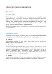 Essay kurzgefasst - zofiartiststudio.ch