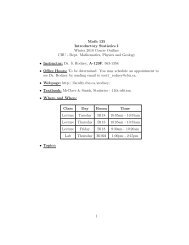 Math 135 Introductory Statistics I Winter 2010 Course Outline CBU ...