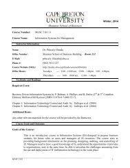 Course Outline ( MGSC 3101 ) - Faculty Web Pages