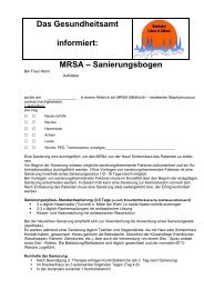 Das Gesundheitsamt informiert: MRSA â Sanierungsbogen