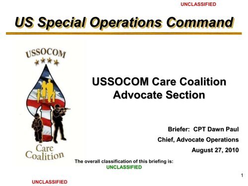 USSOCOM Care Coalition Advocate Section - 9Line LLC